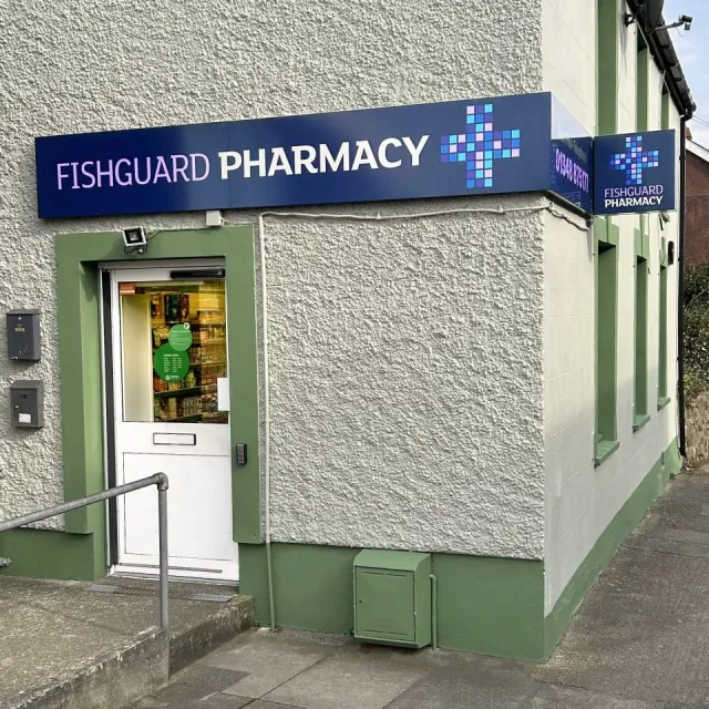 The Fishguard Pharmacy shopfront on Ropewalk